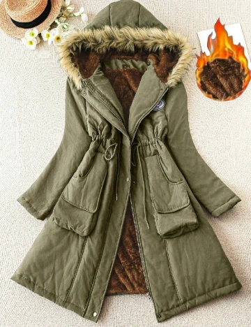 Geaca SHEIN CURVE, verde