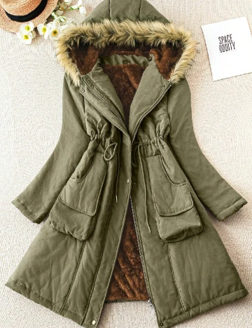 Geaca SHEIN CURVE, verde