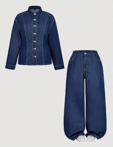 
						Compleu SHEIN CURVE, albastru