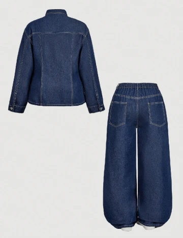 Compleu SHEIN CURVE, albastru