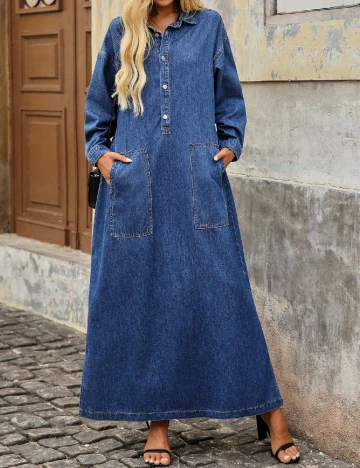 Rochie lunga SHEIN, albastru