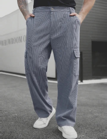 Pantaloni SHEIN Plus Size Men, gri