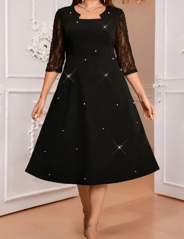 Rochie medie SHEIN CURVE, negru