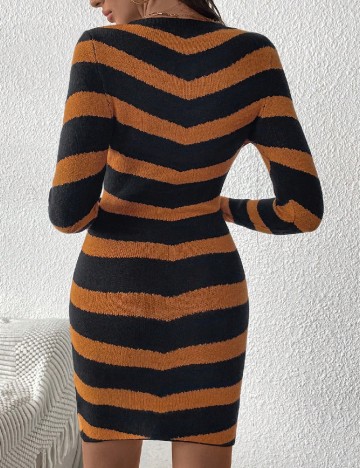 Rochie scurta SHEIN, negru/portocaliu