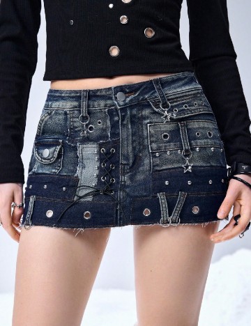 Fusta pantalon Romwe, albastru