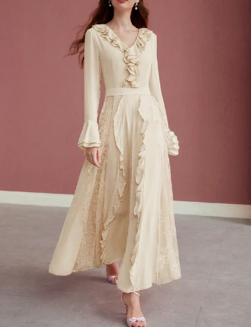 Rochie lunga SHEIN, crem