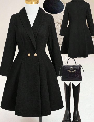 Palton SHEIN CURVE, negru