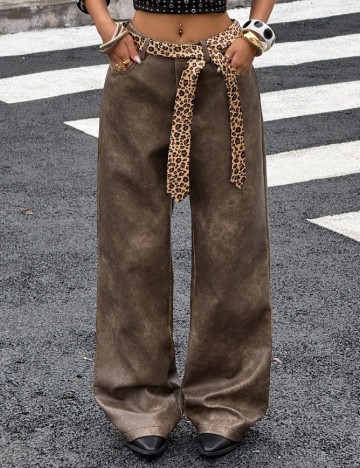 Pantaloni SHEIN, maro