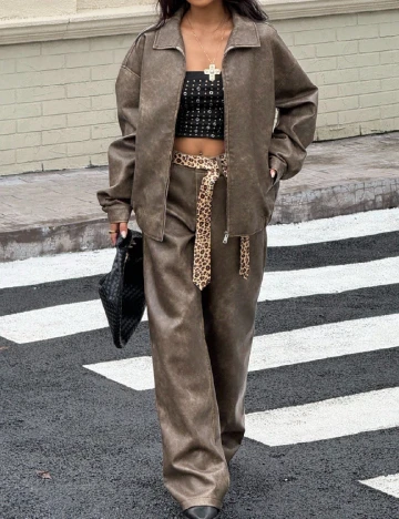 Pantaloni SHEIN, maro