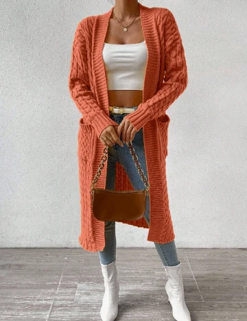 Cardigan SHEIN, portocaliu