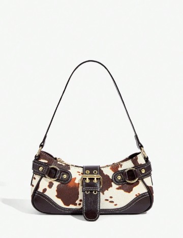 
						Geanta SHEIN, maro/alb