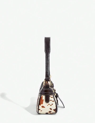 Geanta SHEIN, maro/alb