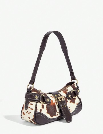 Geanta SHEIN, maro/alb