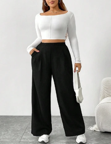 Pantaloni SHEIN CURVE, negru