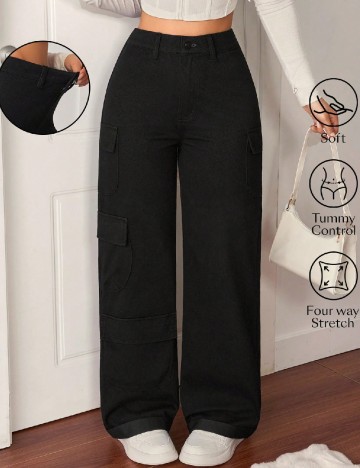 Pantaloni SHEIN CURVE, negru