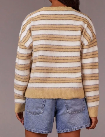 Pulover SHEIN, galben/alb