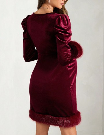 Rochie scurta SHEIN Maternity, visiniu