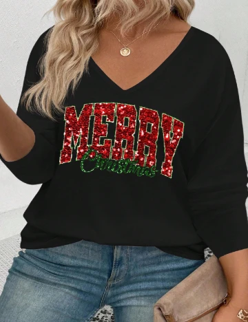 Bluza SHEIN CURVE, negru