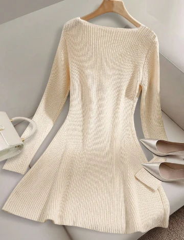 Rochie scurta SHEIN, crem