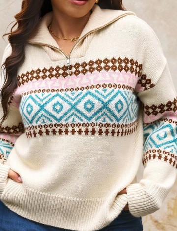 Pulover SHEIN CURVE, bej