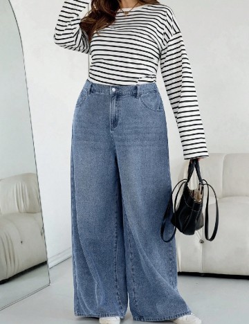 
						Blugi SHEIN CURVE, albastru