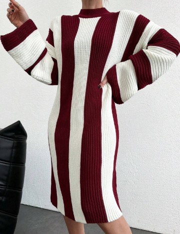 
						Rochie medie SHEIN, alb/rosu