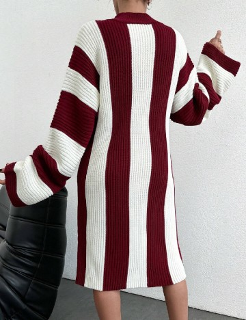 Rochie medie SHEIN, alb/rosu