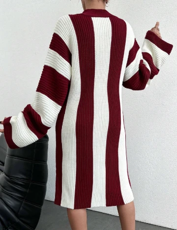 Rochie medie SHEIN, alb/rosu