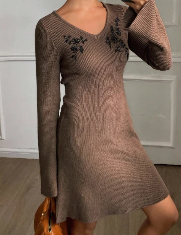 Rochie scurta Dazy, maro