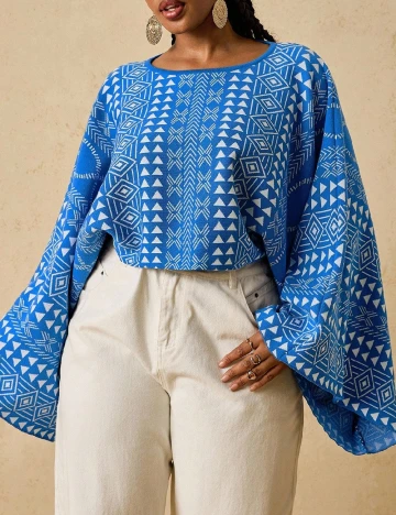 Bluza SHEIN CURVE, albastru