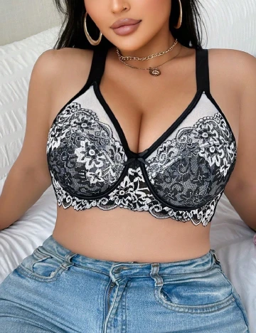 Sutien SHEIN, negru/alb