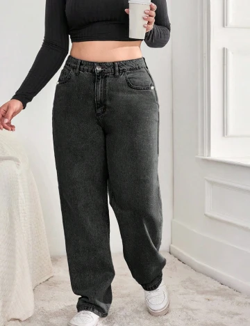 Blugi SHEIN CURVE, gri inchis