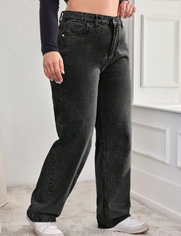 Blugi SHEIN CURVE, gri inchis