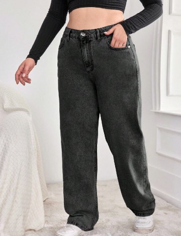 Blugi SHEIN CURVE, gri inchis