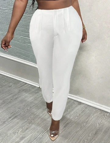 Pantaloni SHEIN CURVE, alb