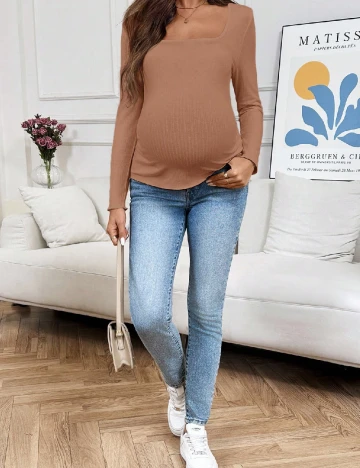 Bluza SHEIN Maternity, maro