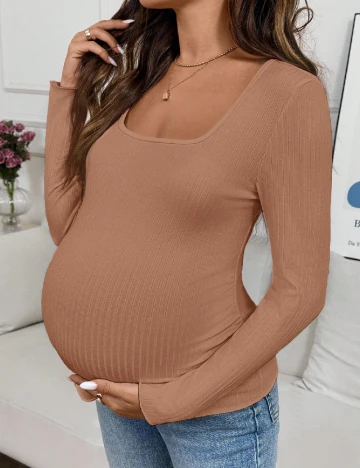 Bluza SHEIN Maternity, maro