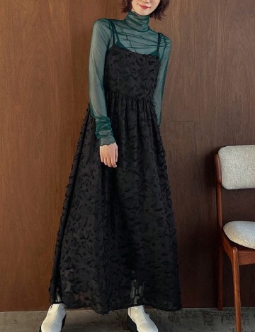 
						Rochie lunga Friful, negru