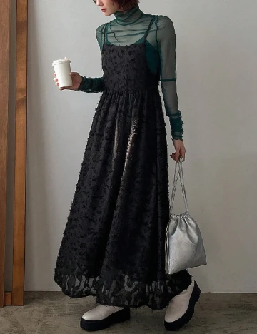 Rochie lunga Friful, negru