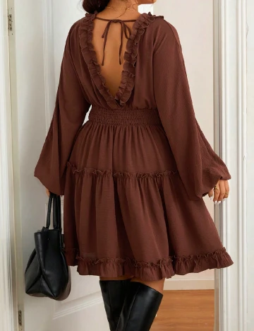 Rochie medie SHEIN CURVE, maro