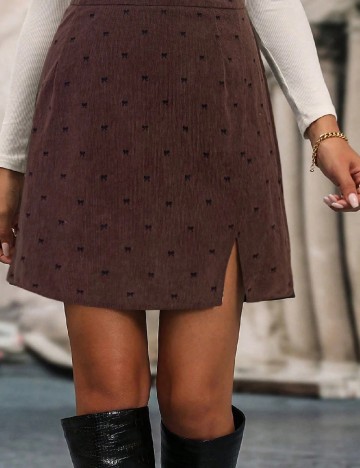 Fusta SHEIN CURVE, maro