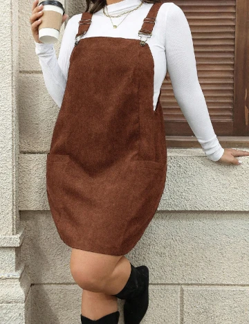 Rochie scurta SHEIN CURVE, maro