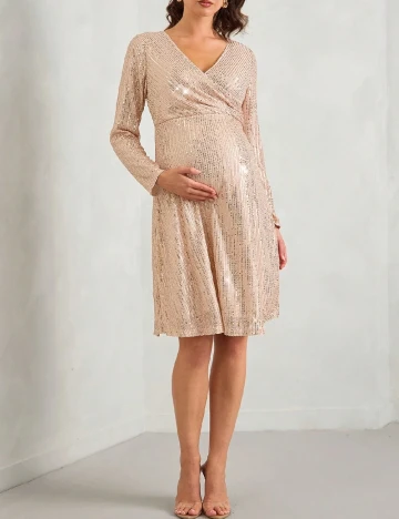 Rochie scurta SHEIN Maternity, crem