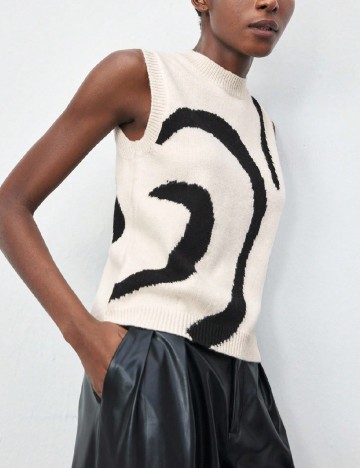 Vesta SHEIN, ecru/negru