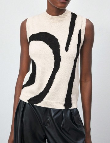 Vesta SHEIN, ecru/negru