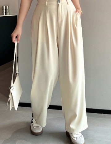 Pantaloni Dazy Plus Size, ecru