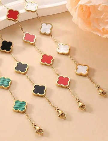 
						Bratara SHEIN, auriu/alb