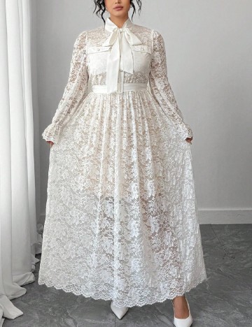 Rochie lunga SHEIN CURVE, alb