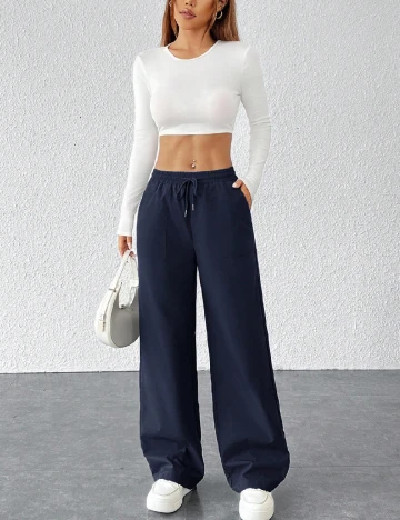 Pantaloni SHEIN, bleumarin