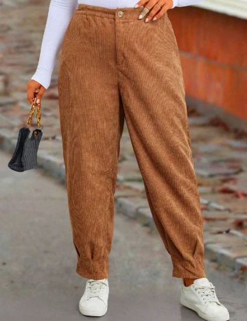 Pantaloni SHEIN CURVE, maro